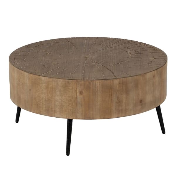 Table Basse Ronde Montagne Bois et Fer