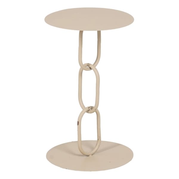 Table d'Appoint Design Maillons en Fer Beige