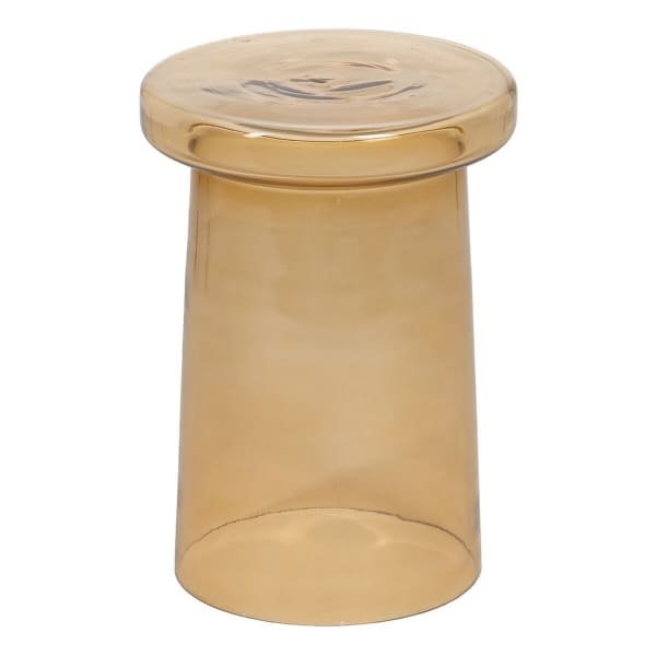 Table d'Appoint en Verre Soufflé Ambre Style Contemporain