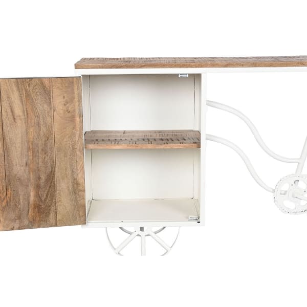 White and Wood Ice Cream Cart Design Entrance Console