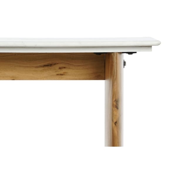 Japanese Design Console Furniture in White Marble and Mango Wood (120 x 38 x 77 cm)