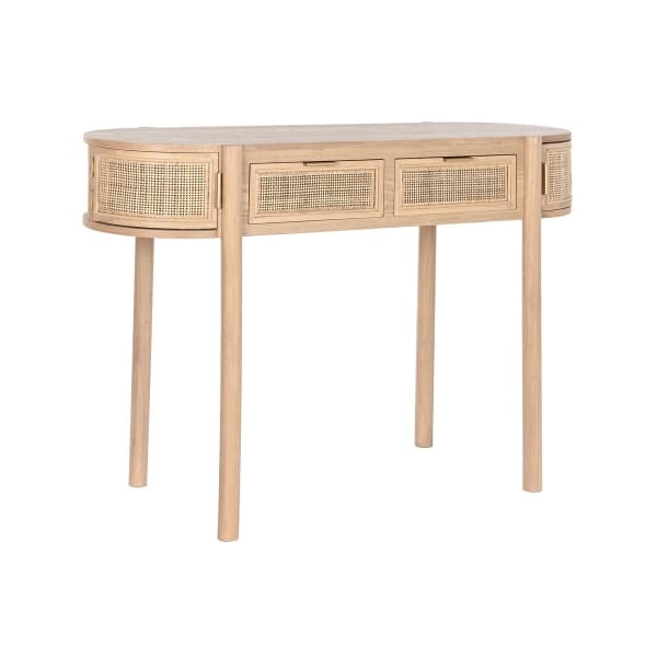 Console en Cannage de Rotin et Bois Naturel Design Moderne