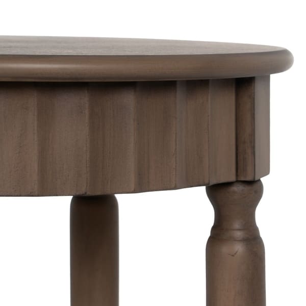 Vintage Brown Wooden Pedestal Table