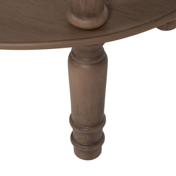 Vintage Brown Wooden Pedestal Table