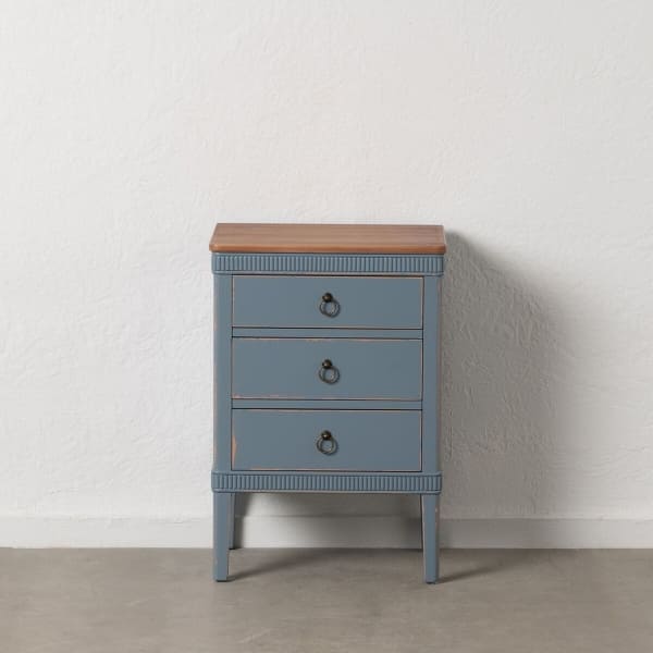 Table de Chevet Traditionnelle en Bois Bleu