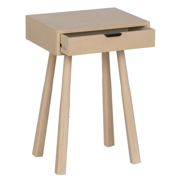 Table de Nuit en Bois Naturel Beige