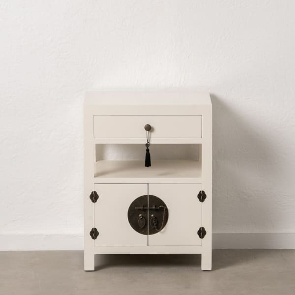 Table de Nuit Orientale en Bois Blanc