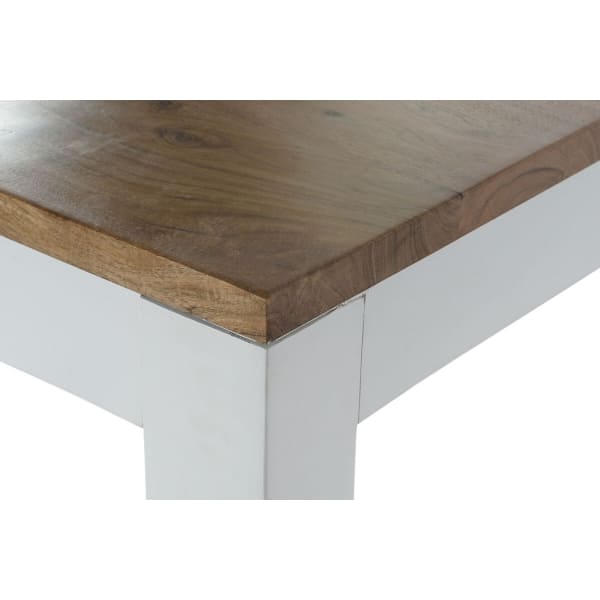 Mesa de Comedor de Madera Marrón y Blanca Estilo Tradicional 200 x 100 x 80 cm