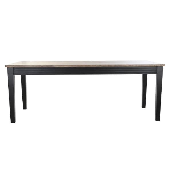 Mesa de comedor grande de madera de mango marrón y negro