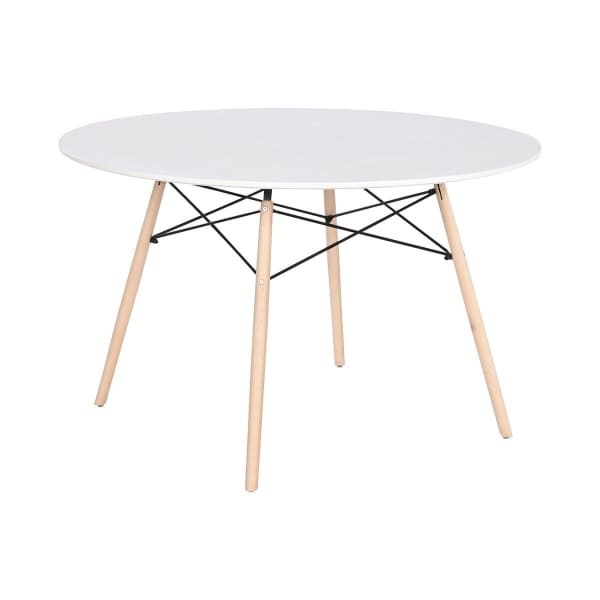 Table à Manger Scandinave Ronde en Bois Blanc