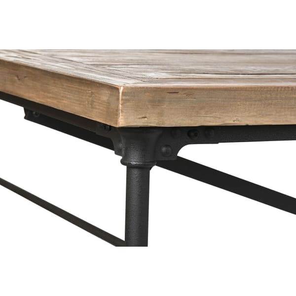 Grande table à Manger Industrielle Bois et Métal Noir (300 x 100 x 76 cm)