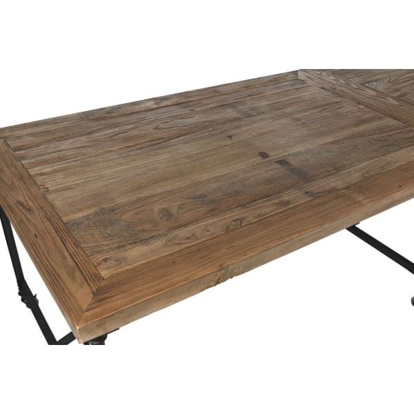 Grande table à Manger Industrielle Bois et Métal Noir (300 x 100 x 76 cm)