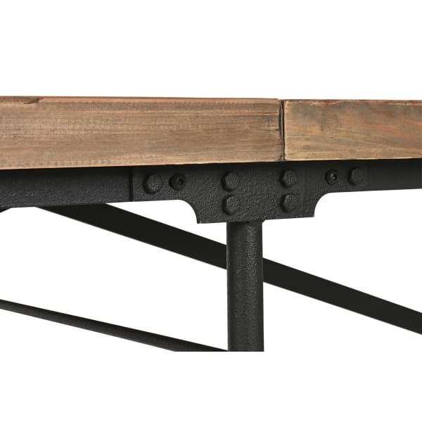 Grande table à Manger Industrielle Bois et Métal Noir (300 x 100 x 76 cm)