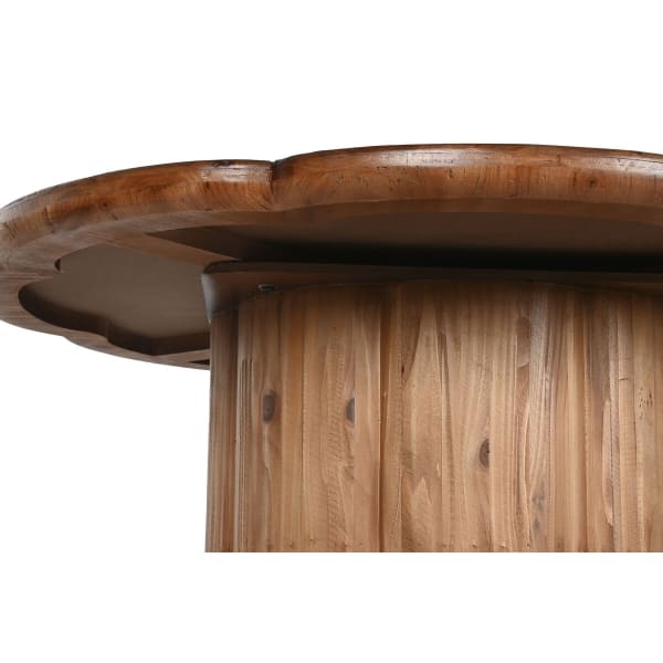 Mesa de comedor de flores de madera tallada