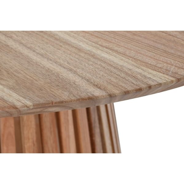 Mesa de Comedor Redonda de Madera de Mindi Natural (120 x 120 x 75 cm)