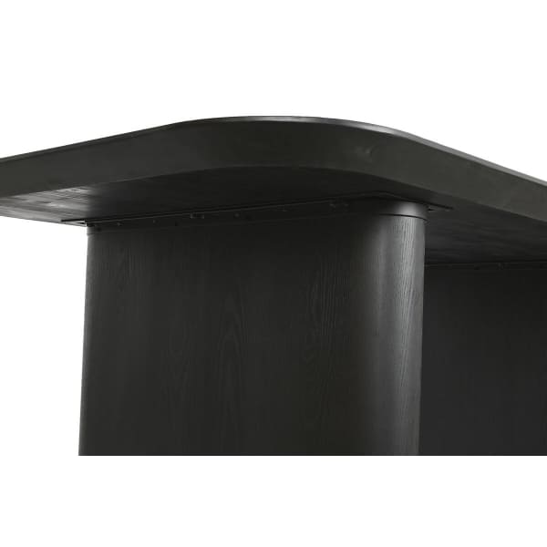 Table à Manger en Bois Noir avec Angles Arrondis (180 x 90 x 77 cm)