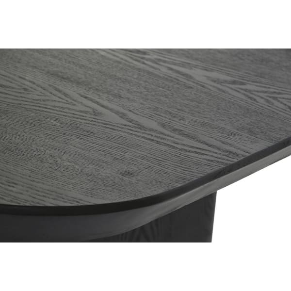 Table à Manger en Bois Noir avec Angles Arrondis (180 x 90 x 77 cm)