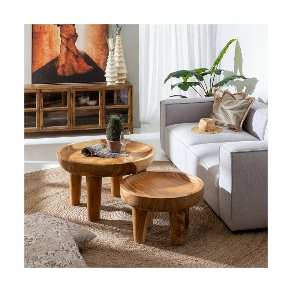 Table Basse Contemporaine Home Decor en Bois Massif (60 x 60 x 40 cm)