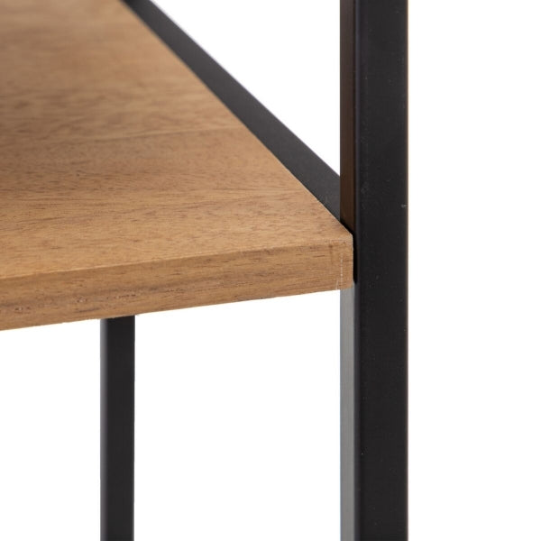 Table Basse Design Loft Bois et Métal Noir (120 x 60 x 42 cm)