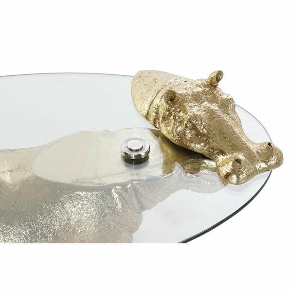 Table Basse Hippopotame Doré Sous l'Eau