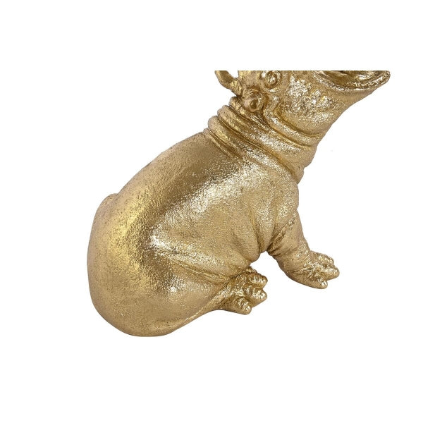 Table d'appoint Hippopotame Doré Résine et Verre (60 x 49 x 58 cm)