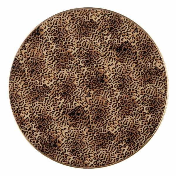 Mesa auxiliar con diseño de leopardo dorado para decoración del hogar