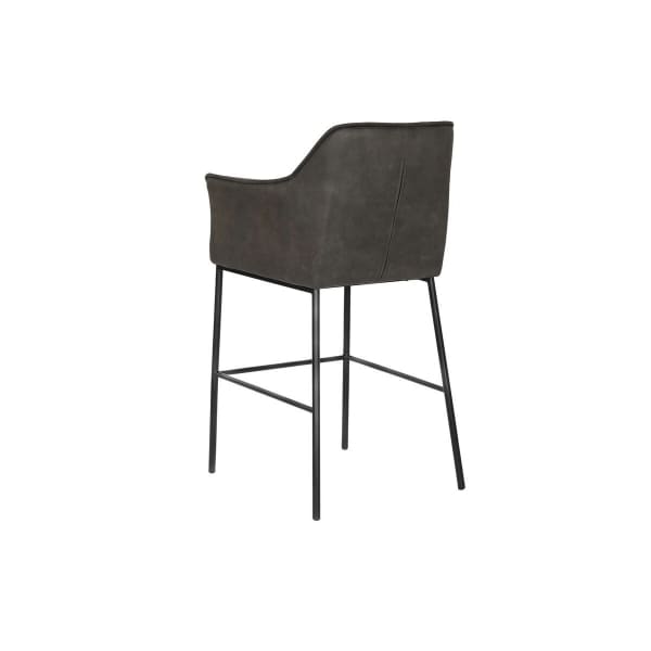 Tabouret de Bar Loft Microfibre Gris Foncé et Métal