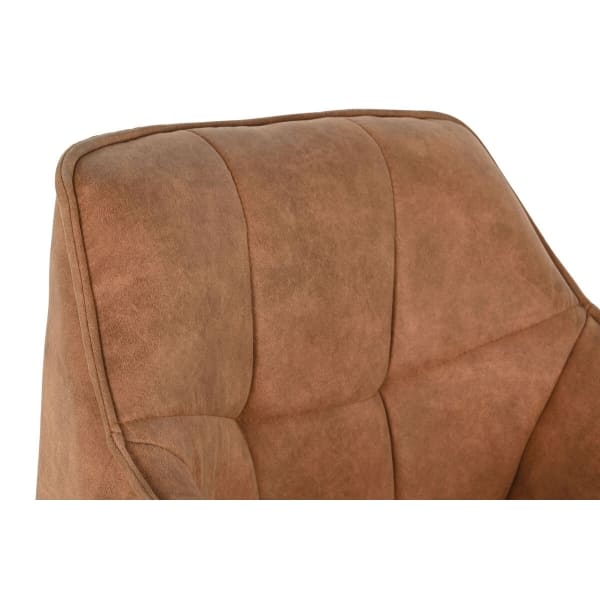 Tabouret de Bar Loft Microfibre Terracotta et Métal