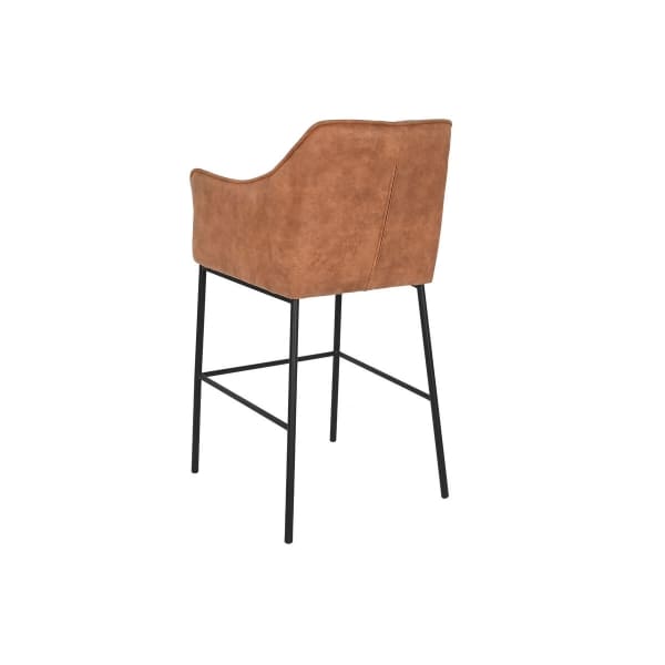 Tabouret de Bar Loft Microfibre Terracotta et Métal