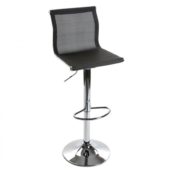 Tabouret Design en Nylon Respirant et Chrome Couleur Noir