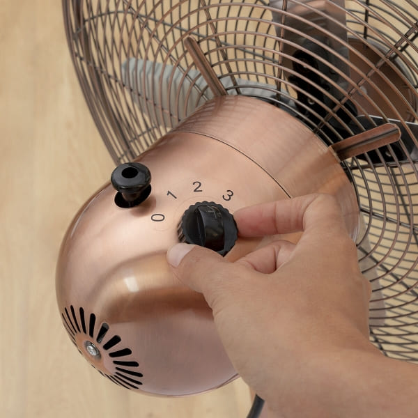 Ventilateur sur Pied Style Rétro Couleur Cuivre