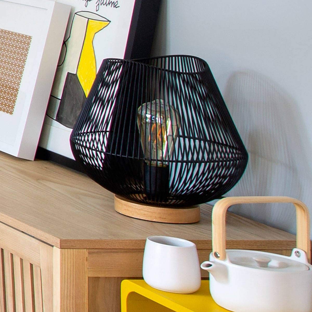 Lampe de bureau Atmosphera Jena Noir Métal 40 W (Ø 28 x 26 cm)