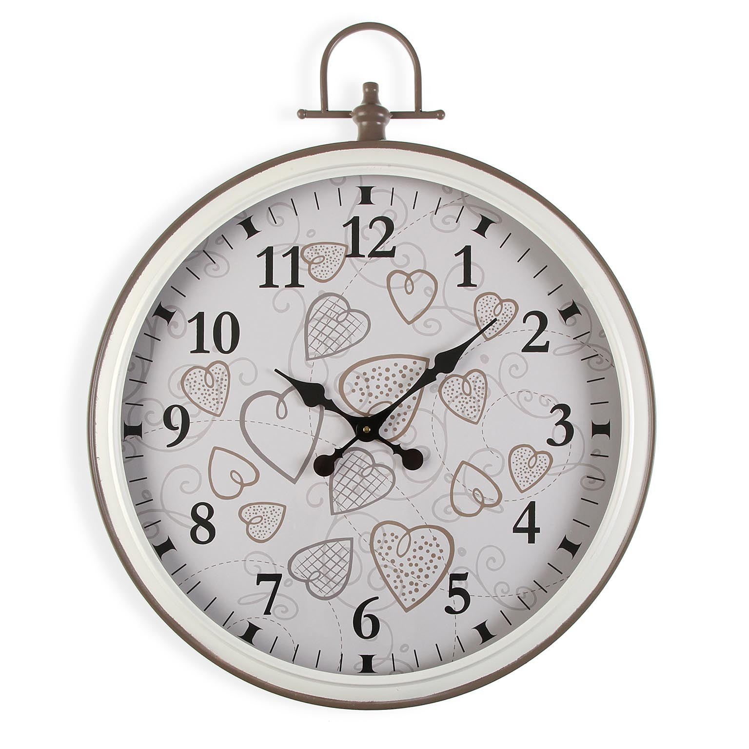 Horloge Murale Versa "Cozy Coeurs" en Métal - 5 x 73,5 x 60 cm