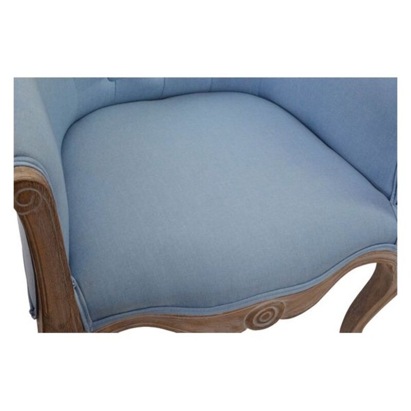 Sillón Design Queen Home Decor Azul Poliéster Madera (58 x 56 x 69 cm) 