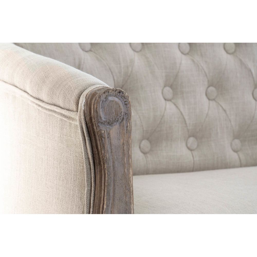 Sofá Barroco Home Decor Madera Caucho Gris (107 x 61 x 71 cm) 