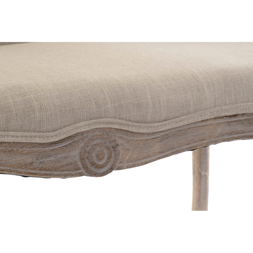 Sofá Barroco Home Decor Madera Caucho Gris (107 x 61 x 71 cm) 