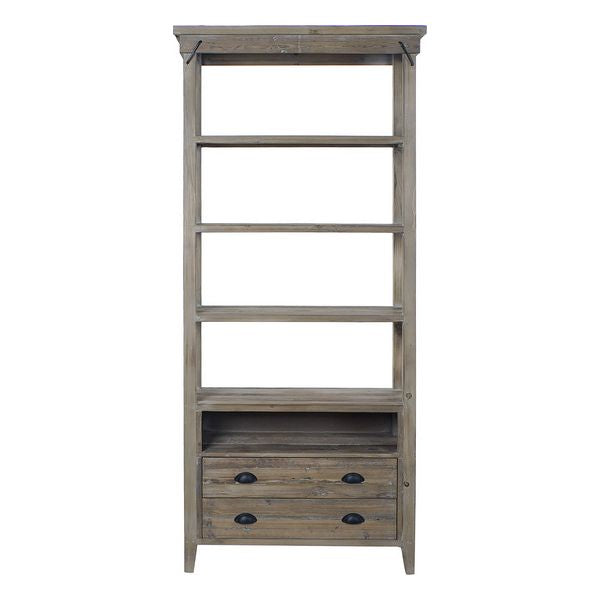 Estantería DKD Home Decor Librería Metal Madera Reciclada (90 x 38 x 200 cm)