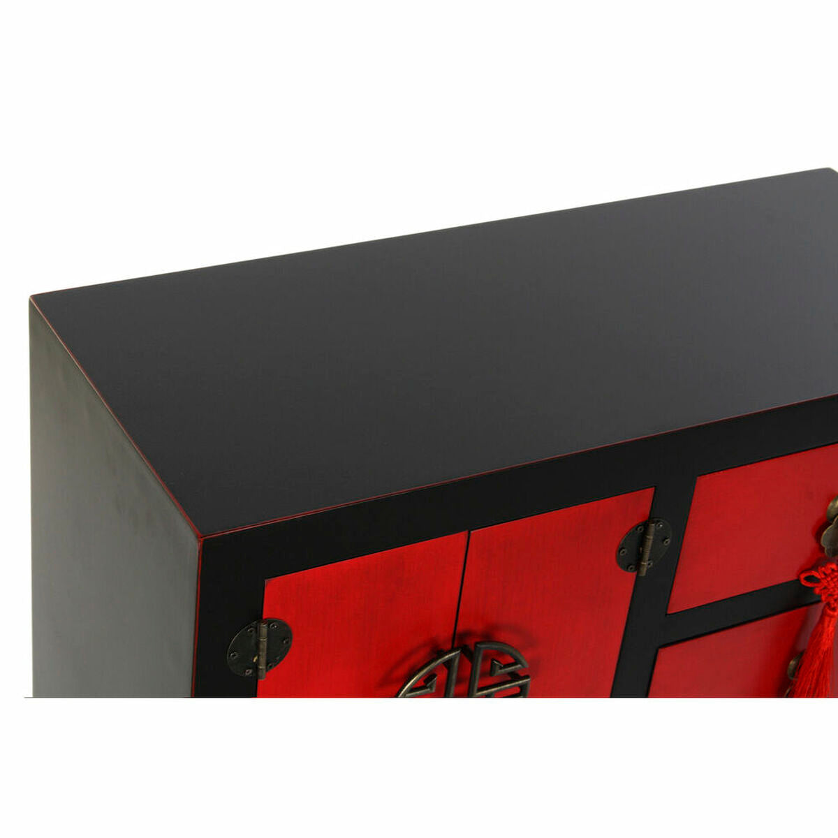 Chinese Design Entrance Furniture in Red and Black Wood