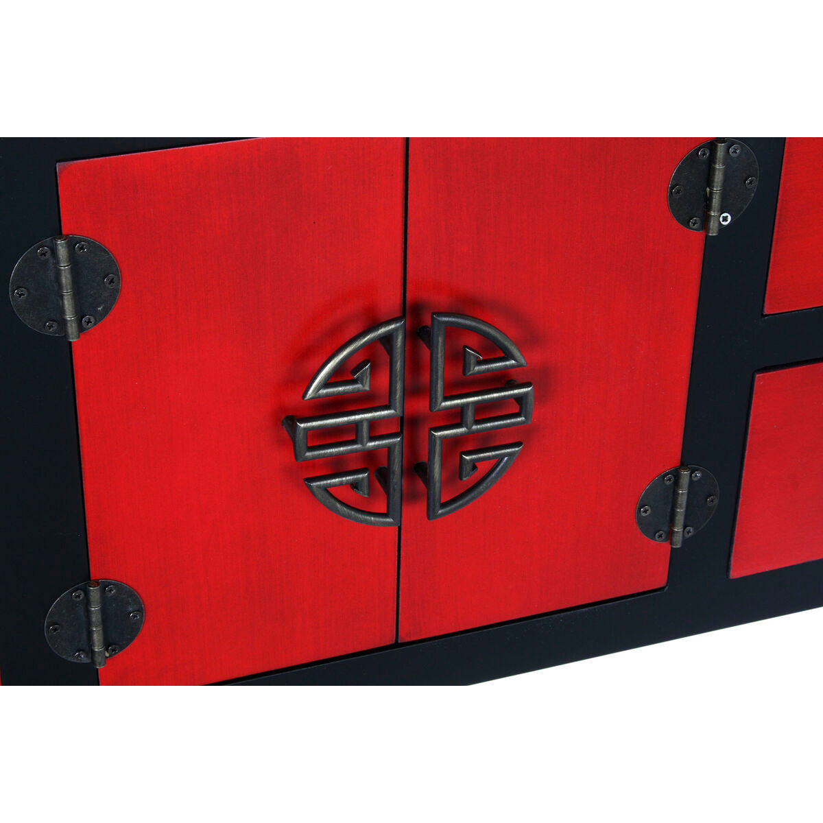 Chinese Design Entrance Furniture in Red and Black Wood