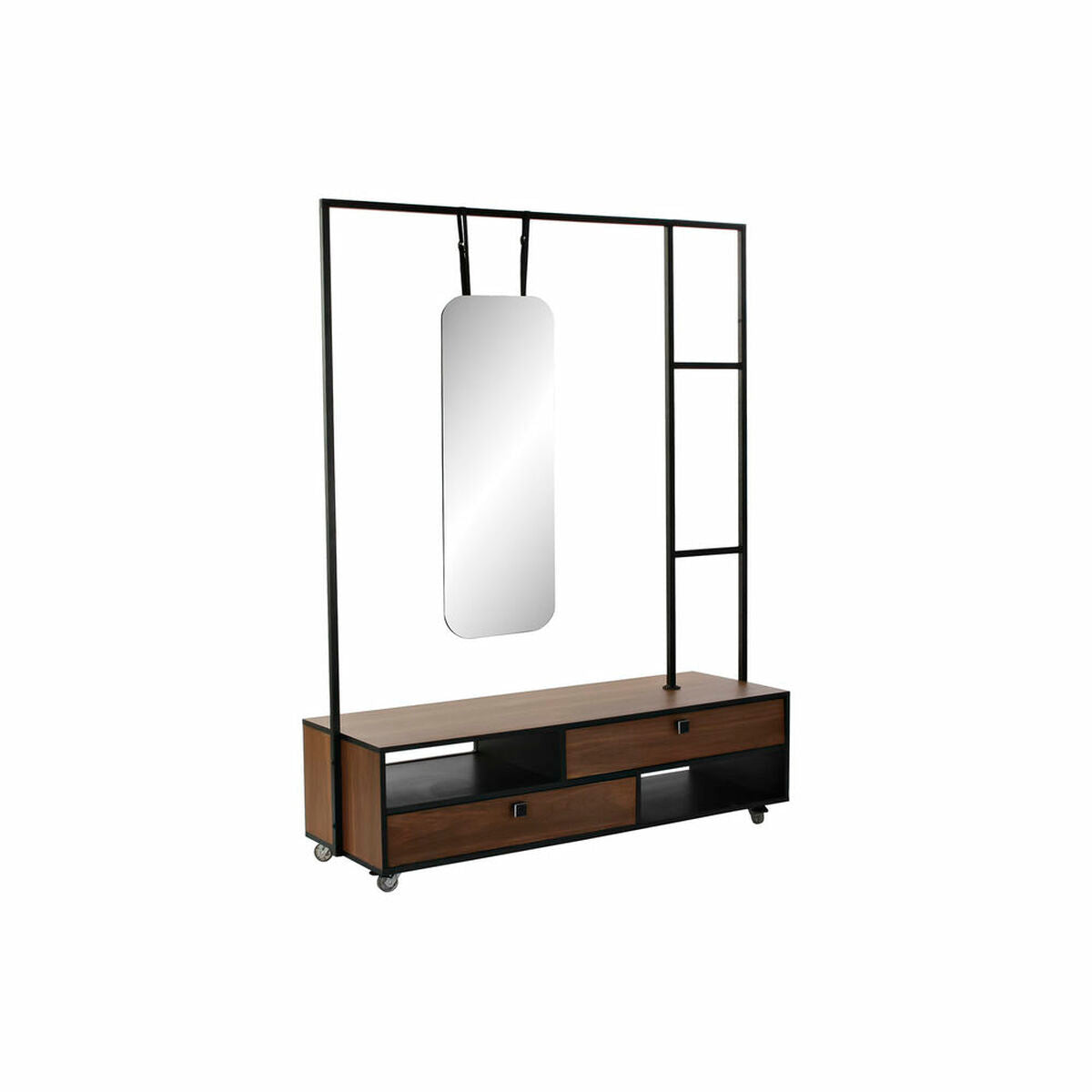 Meuble d'Entrée avec 2 Tiroirs DKD Home Decor Métal Bois de manguier Miroir (135 x 47 x 175 cm)