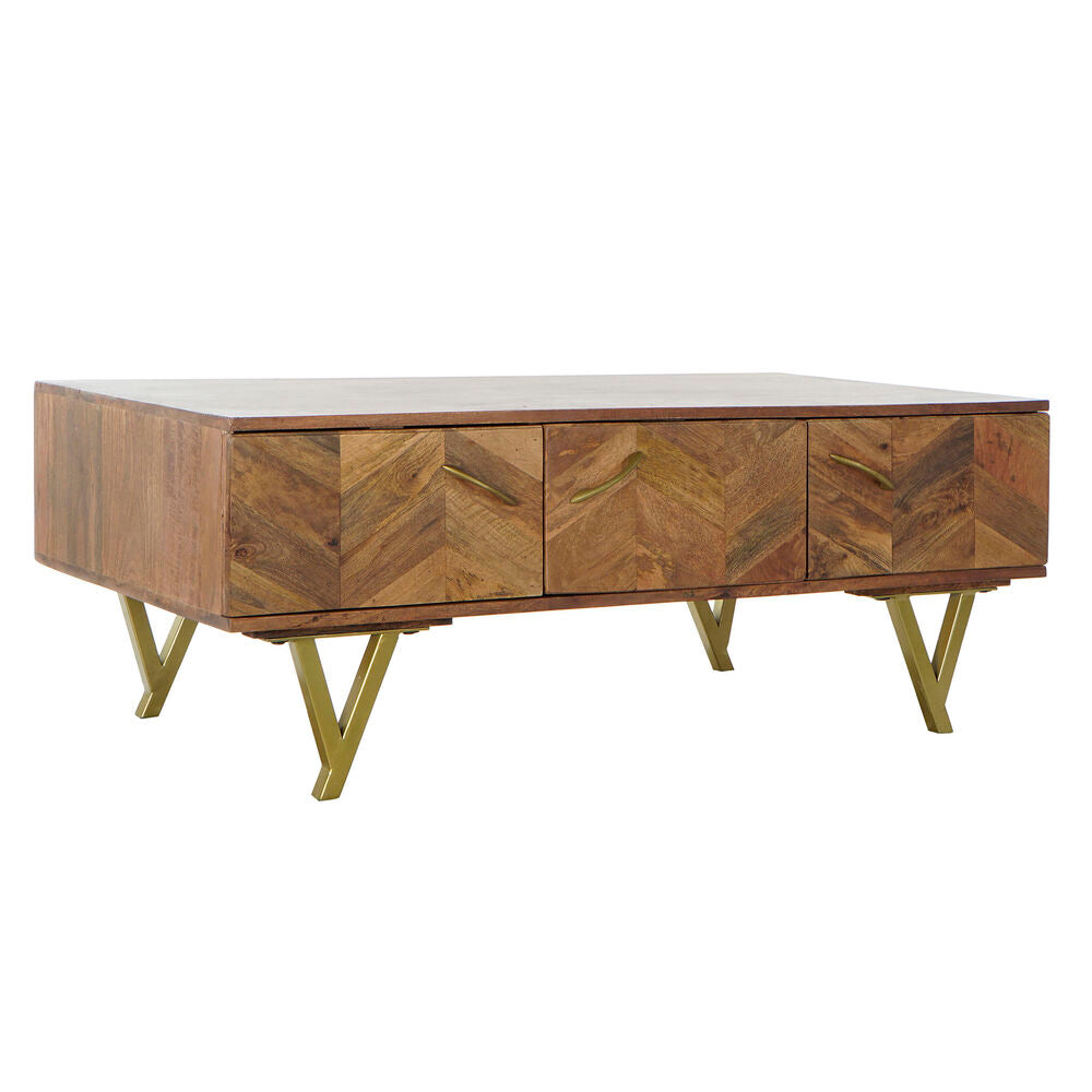 Table Basse Design Tropical Home Decor Métal Bois de manguier (120 x 60,5 x 46 cm)