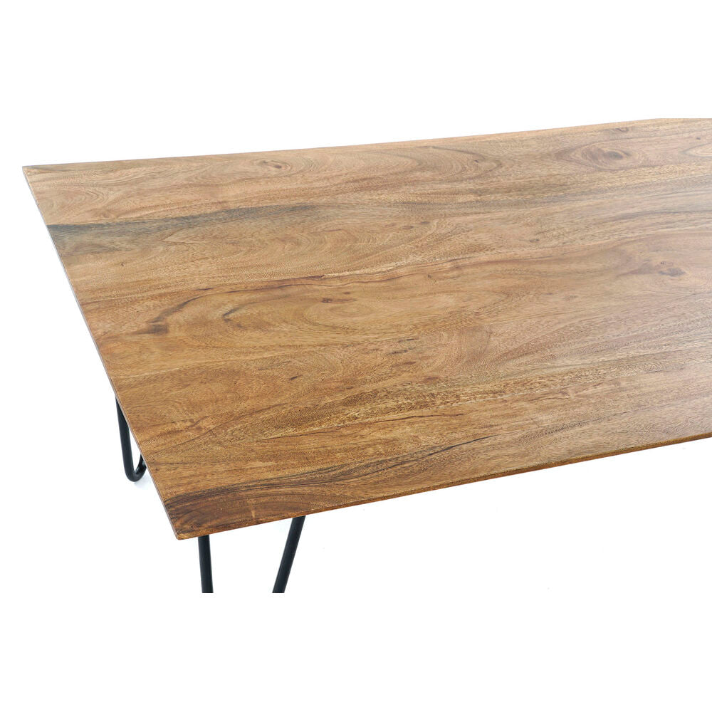 Table Basse Contemporaine Bois Naturel et Métal Noir Home Decor (115 x 60 x 40 cm)