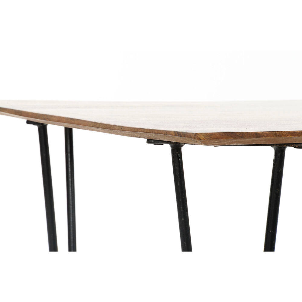 Table Basse Contemporaine Bois Naturel et Métal Noir Home Decor (115 x 60 x 40 cm)