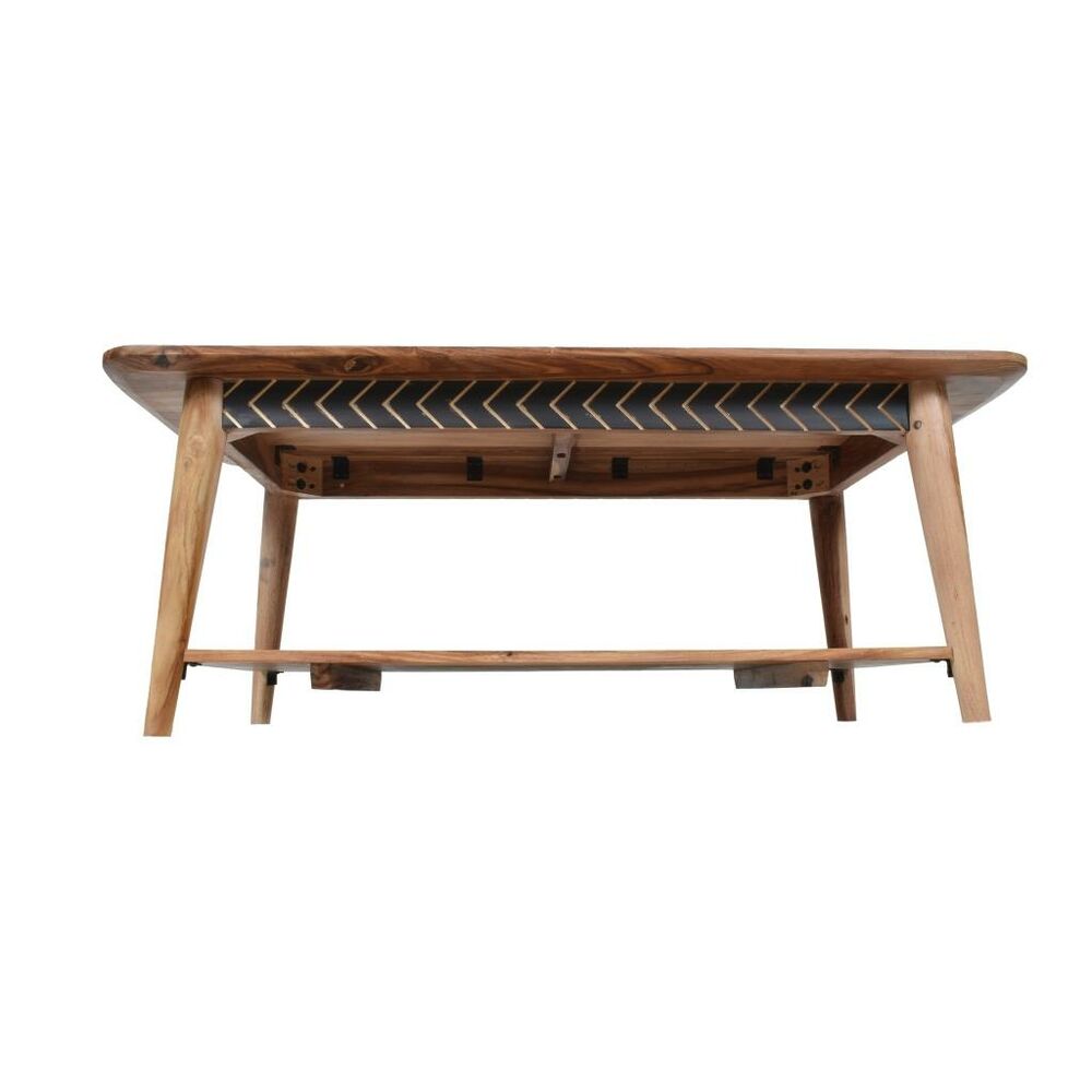 Mesa de centro moderna de madera natural para decoración del hogar (117 x 60 x 45 cm) 