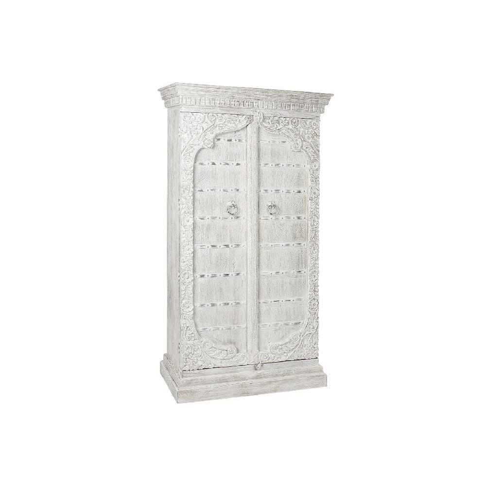 Cupboard DKD Home Decor White Metal Mango wood (100 x 43 x 190 cm)