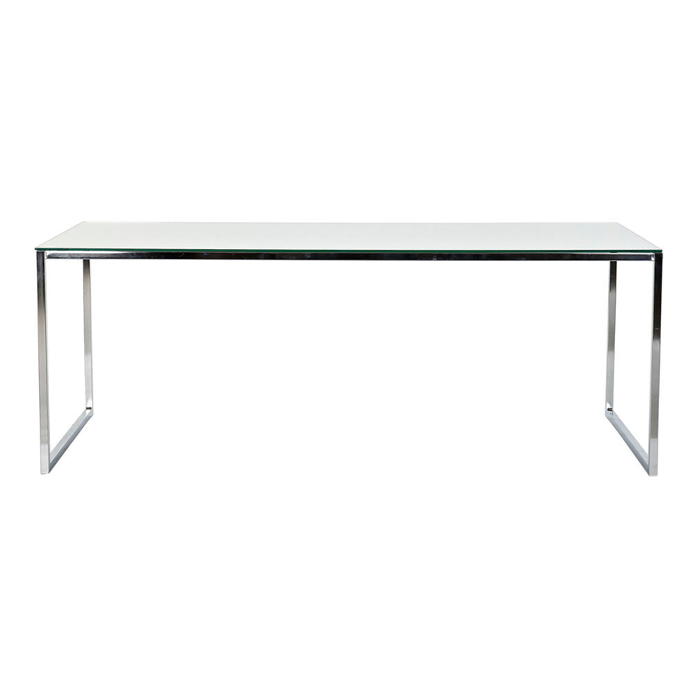 Table Basse Design Moderne Miroir et Acier Argenté (120 x 60 x 44 cm)