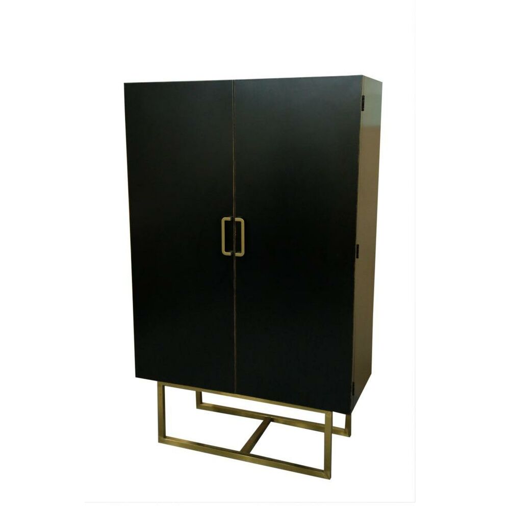 Cupboard DKD Home Decor Black Metal Poplar (110 x 50 x 180 cm)