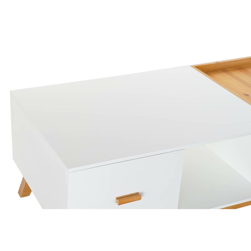 Table Basse Scandinave avec Plateau Home Decor Blanc et Bois (120 x 60 x 46 cm)