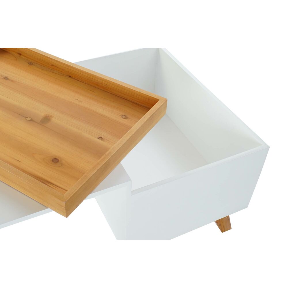 Table Basse Scandinave avec Plateau Home Decor Blanc et Bois (120 x 60 x 46 cm)