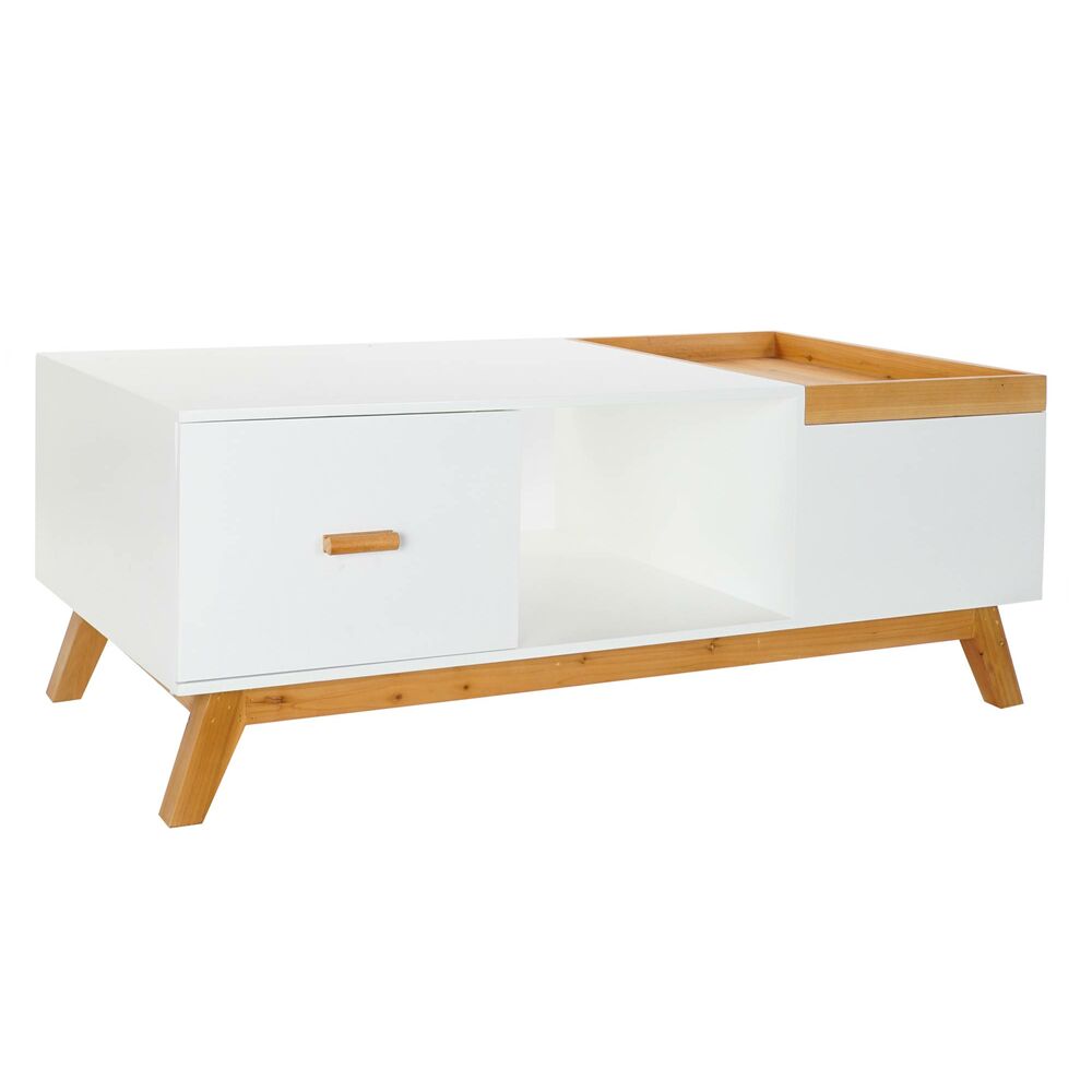 Table Basse Scandinave avec Plateau Home Decor Blanc et Bois (120 x 60 x 46 cm)